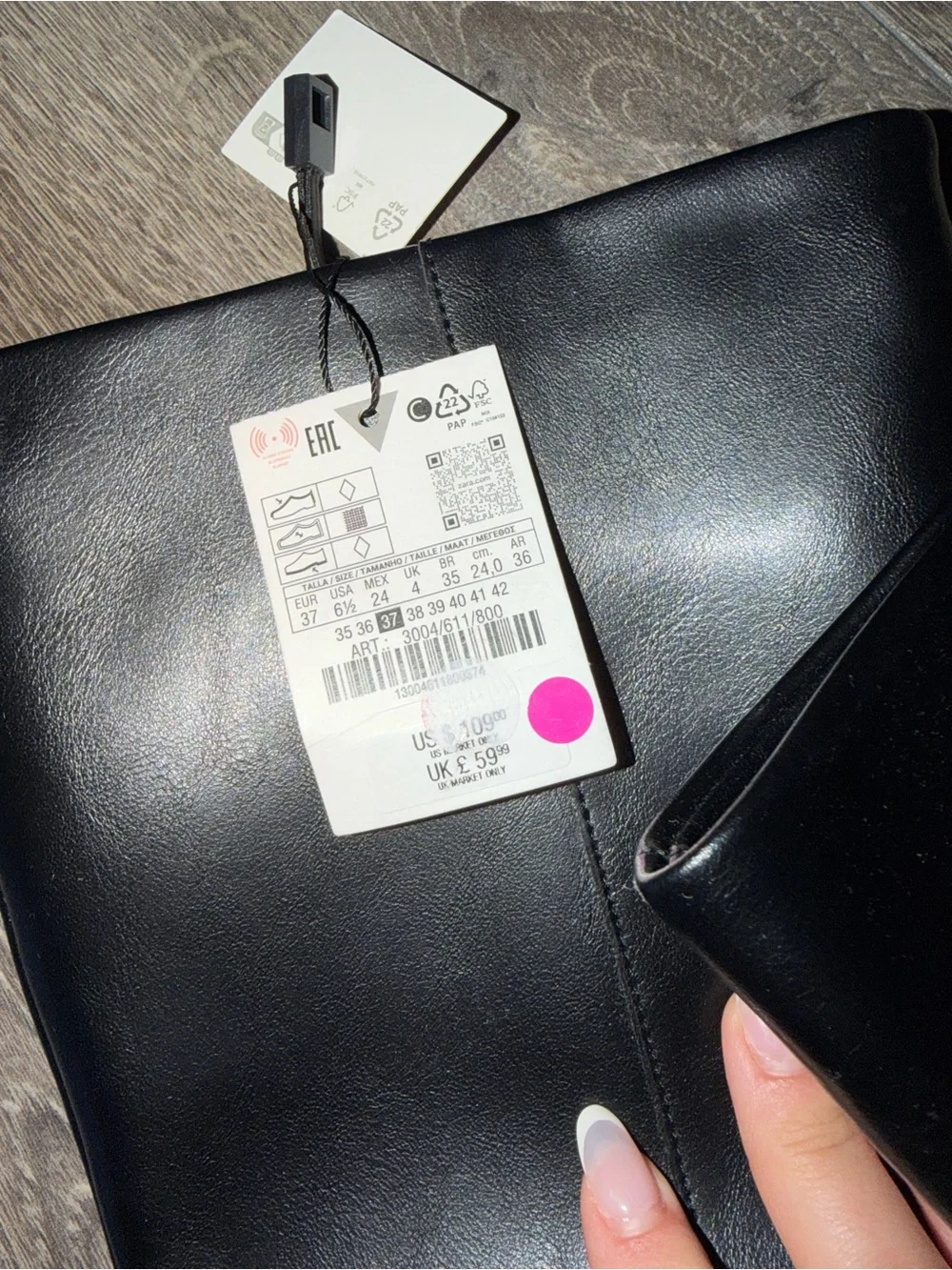 Zara Black Over-the-Knee Leather Boots